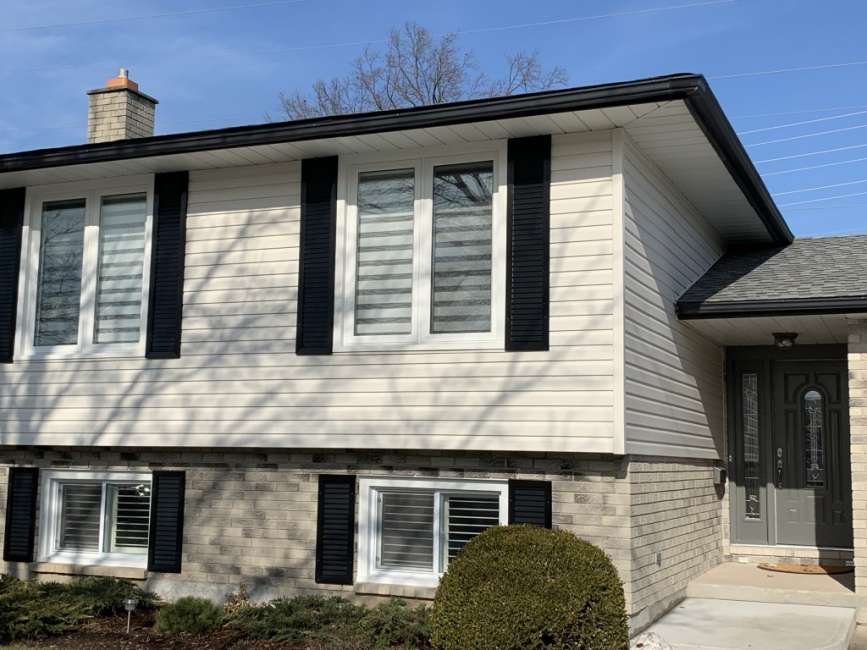White Vinyl Siding With Black Shutters – GNHE Windows And Doors