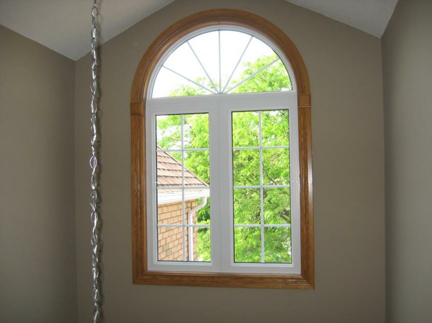 Arched Window With Fixed Casement And Custom Oak Trim – GNHE Windows ...
