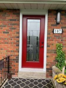 Full Glass Red Decorative Door