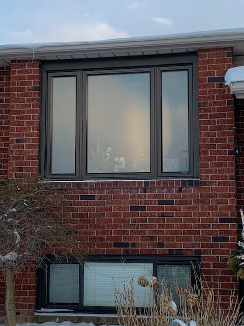 Commercial Brown Picture Window With End Vent Slider Below