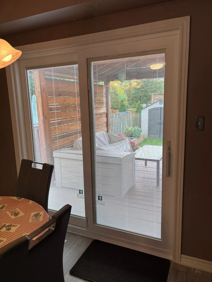 KV 6Ft Patio Door With Mini Blinds Installed by Great Northern Home Exteriors KV 6Ft Patio Door With Mini Blinds Installed by Great Northern Home Exteriors