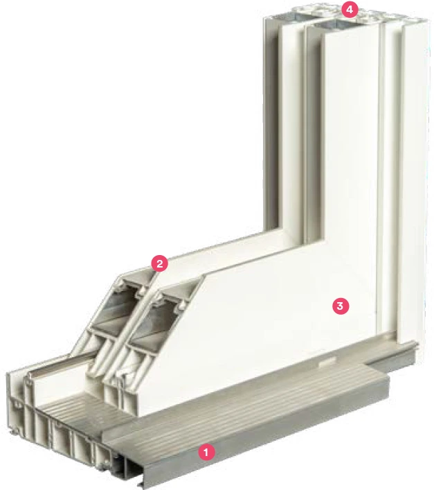 KV patio door reinforced cross section