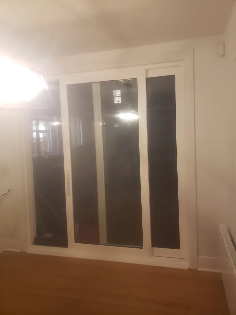 Finished interior view of custom patio door conversion