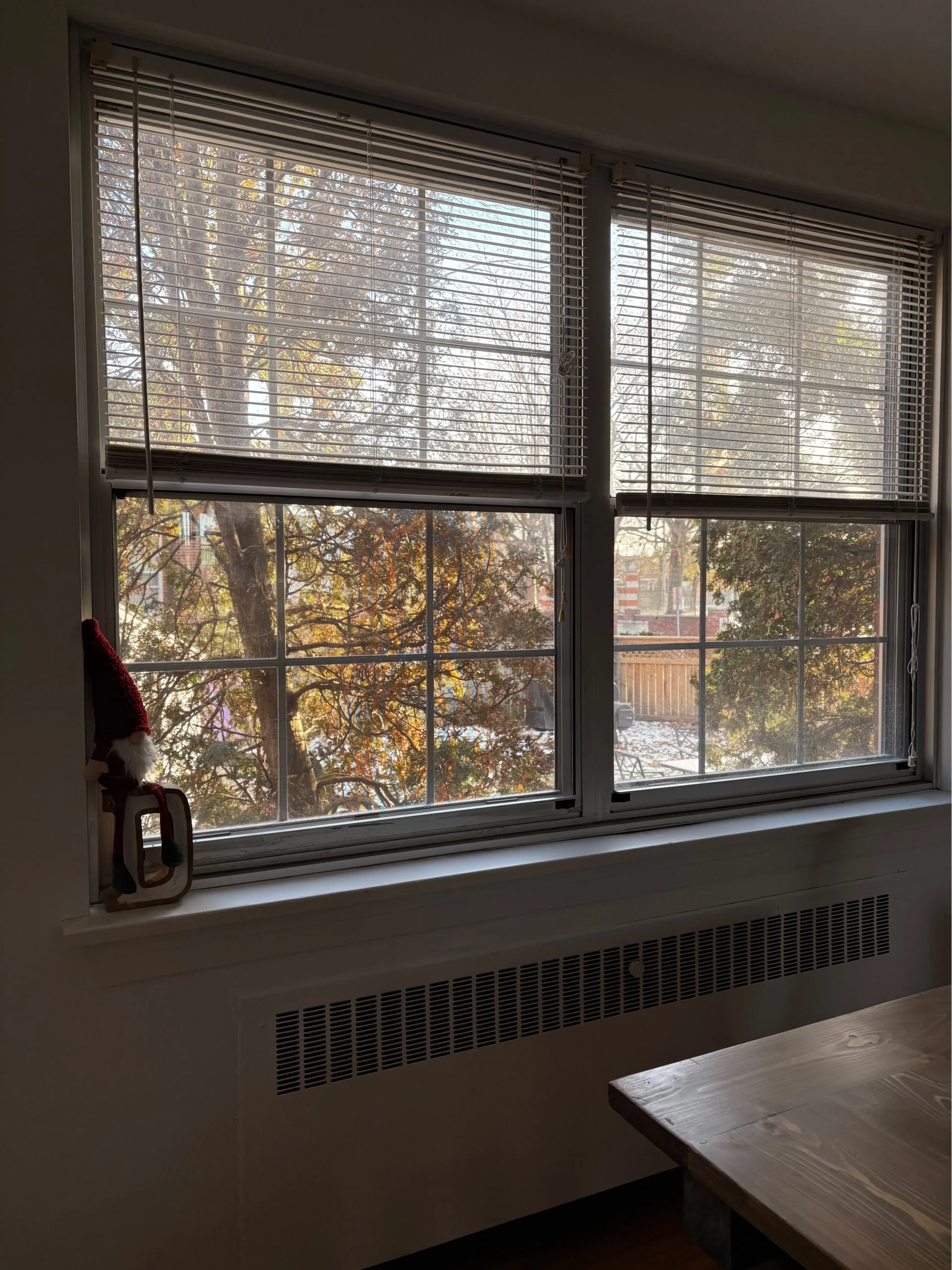 Interior before converting window into patio door